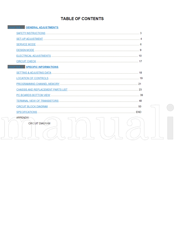 Toshiba 070-200324 32SW9UA (123 pages) TV Service Manual