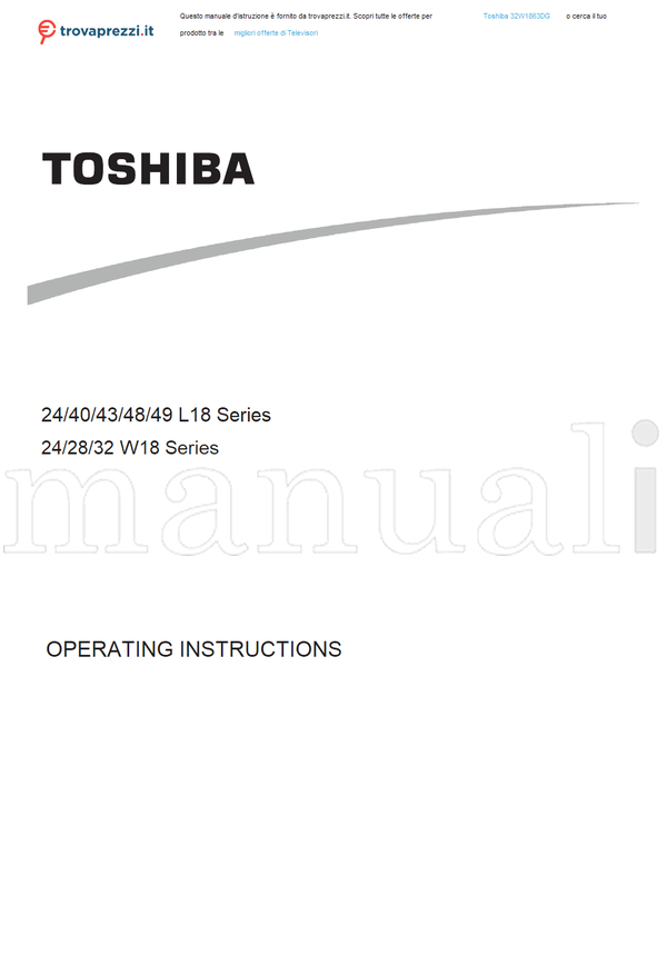 Toshiba 32W1863DG (31 pages) TV Operating Manual