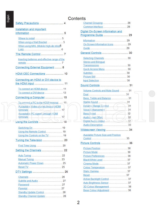 Toshiba 32W23** 50L23** (66 pages) TV Operating Manual