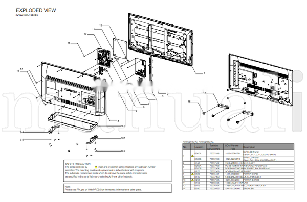 Toshiba 32W2431D 32W2432D (51 pages) TV Service Manual