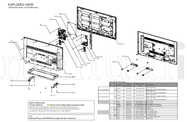 Toshiba 32W2453RK 32W2454RK 32L2453RB 32L2454RB (52 pages) TV Service Manual