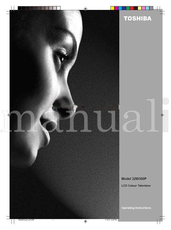 Toshiba 32W300P 30E2825AEnCOVER (36 pages) TV Operating Manual