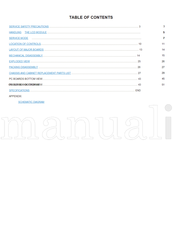 Toshiba 010-200313 32WL36P (89 pages) TV Service Manual