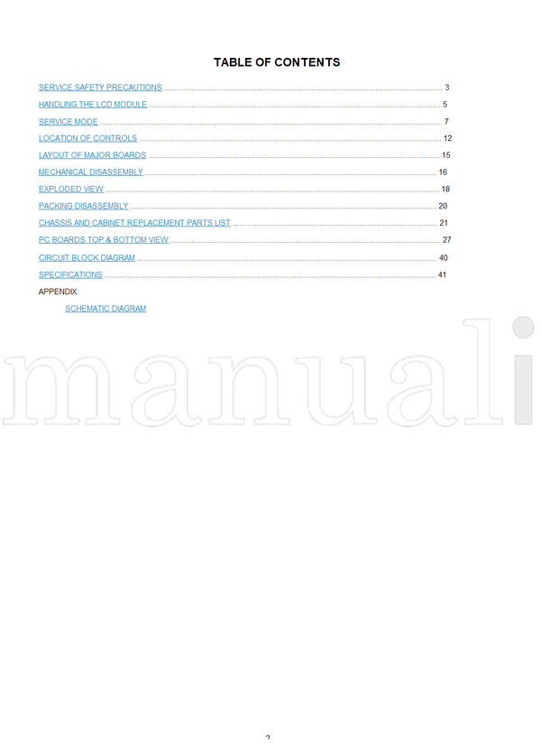 Toshiba 32WL55A 32WL55E 32WL55R 32WL55T 060-200508 (91 pages) TV Service Manual