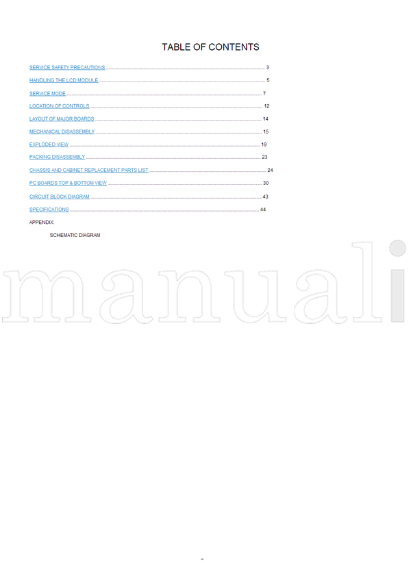 Toshiba 32WL56P 37WL56P 030-200502 (93 pages) TV Service Manual