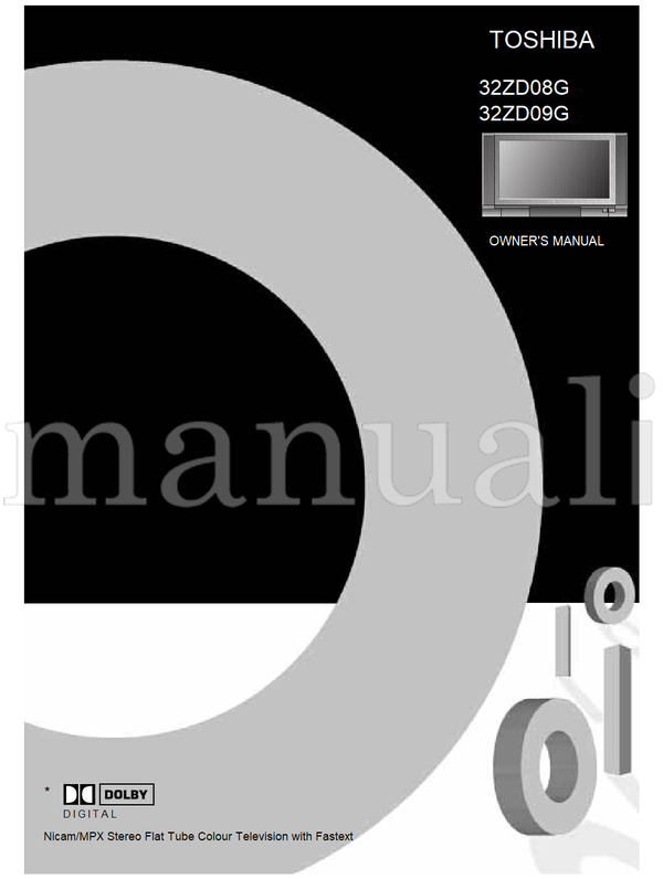 Toshiba 32ZD08G 32ZD09G (32 pages) TV Operating Manual