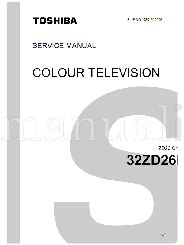 Toshiba 32ZD26P (39 pages) TV Service Manual