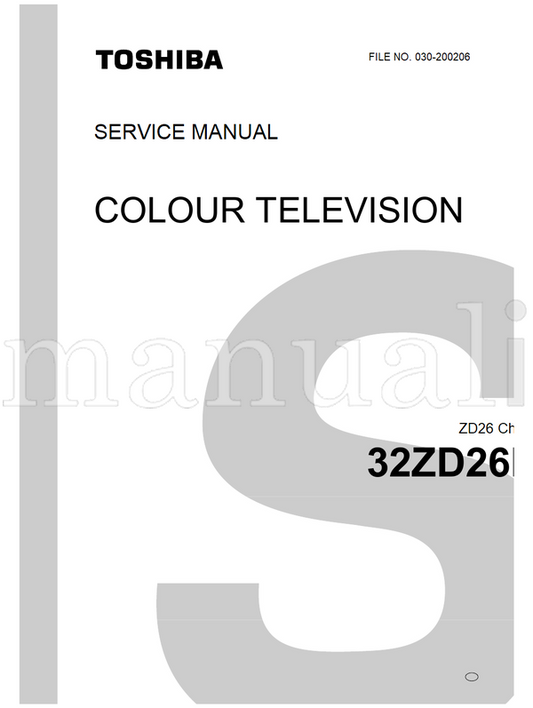 Toshiba 32ZD26P (39 pages) TV Service Manual