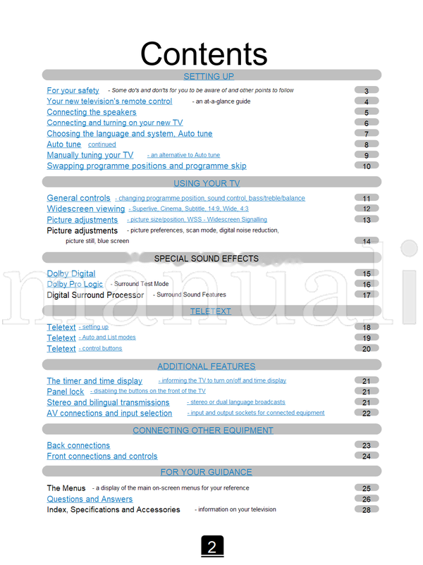 Toshiba 32ZP18P 36ZP18P (28 pages) TV Operating Manual