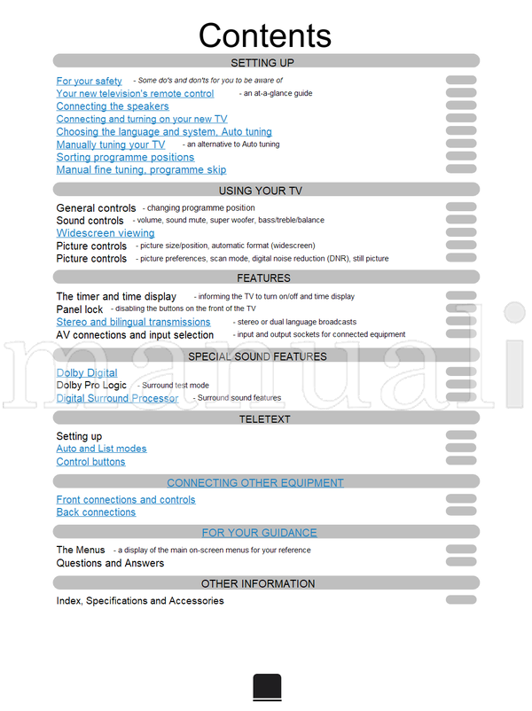 Toshiba 32ZP18Q 36ZP18Q (28 pages) TV Operating Manual