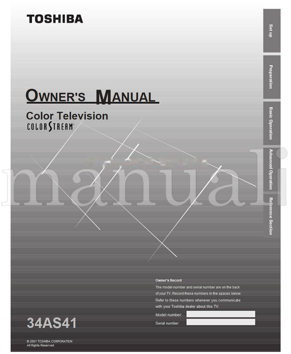 Toshiba 34AS41 (35 pages) TV Operating Manual