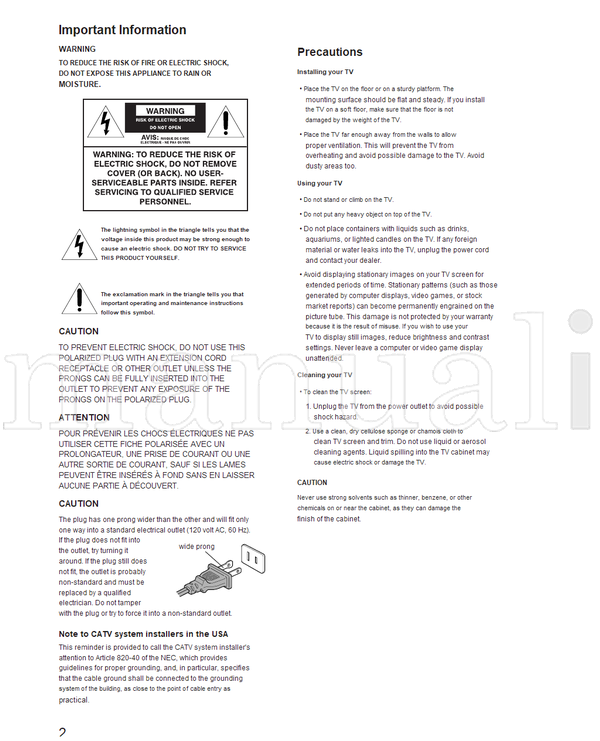 Toshiba 34AS41 (35 pages) TV Operating Manual