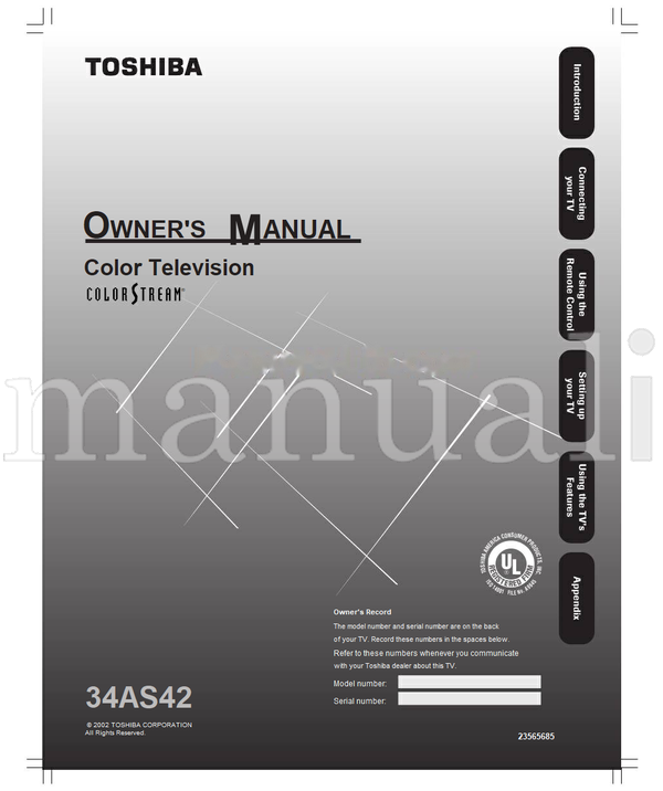 Toshiba 34AS42 23565685 (36 pages) TV Operating Manual
