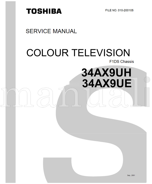 Toshiba 010-200105 34AX9UH 34AX9UE (109 pages) TV Service Manual