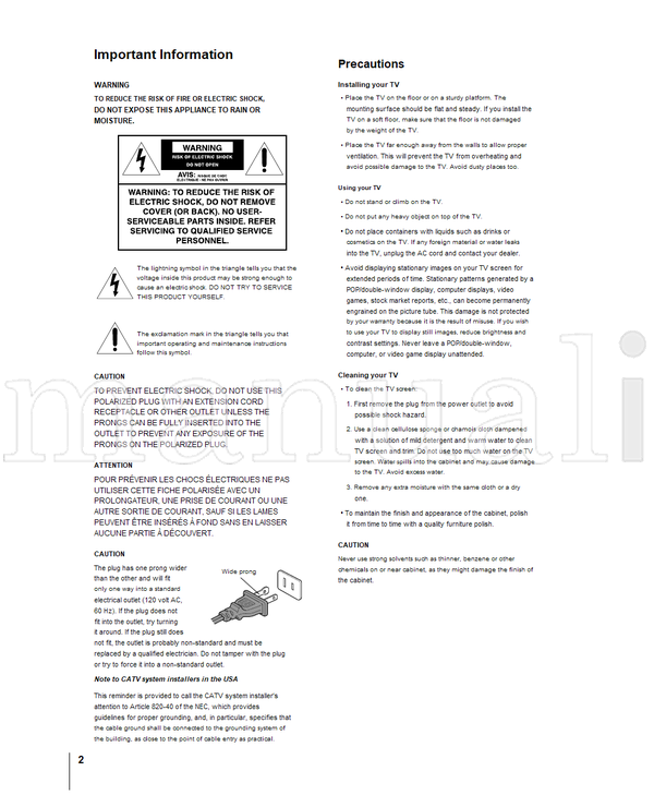 Toshiba 34HF81 34HF81C (56 pages) TV Operating Manual