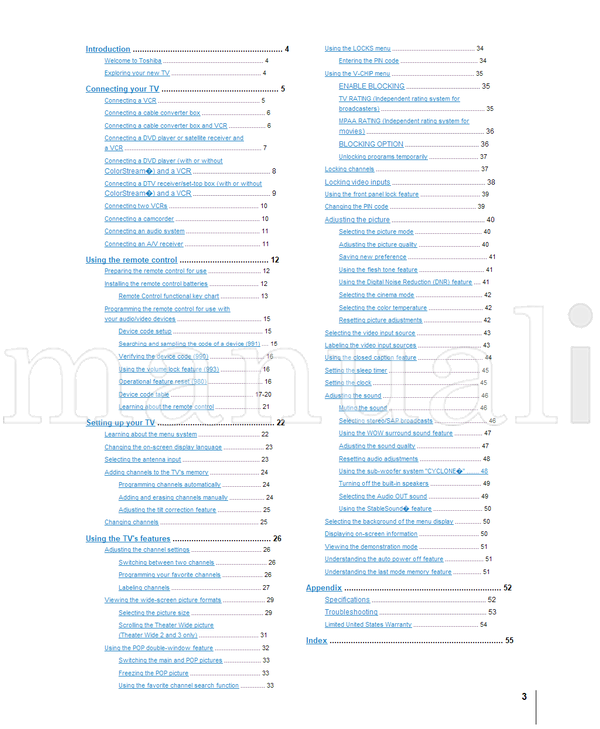 Toshiba 34HF81 34HF81C (56 pages) TV Operating Manual