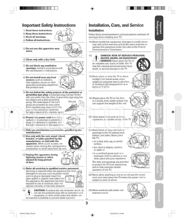 Toshiba 34HF85 (45 pages) TV Operating Manual