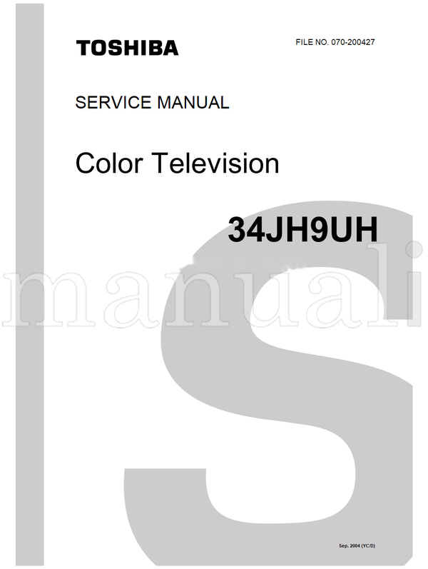 Toshiba 070-200427 34JH9UH (53 pages) TV Service Manual