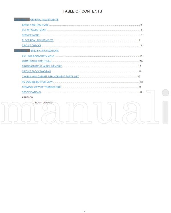 Toshiba 020-200028 36HFX70 36HF70 (52 pages) TV Service Manual