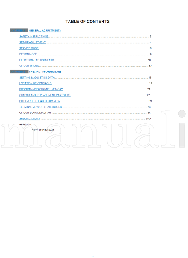 Toshiba 070-200417 36JW9UA (110 pages) TV Service Manual