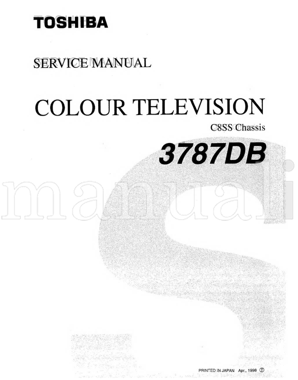 Toshiba 3787DB (66 pages) TV Service Manual