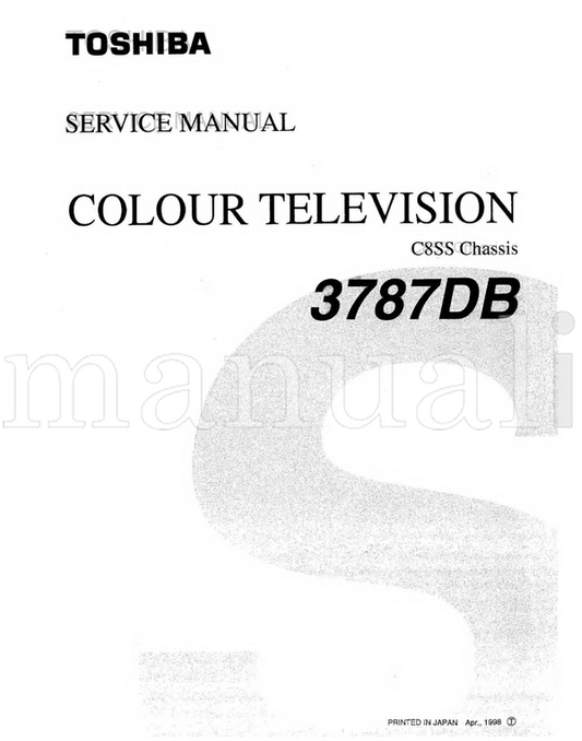 Toshiba 3787DB (66 pages) TV Service Manual