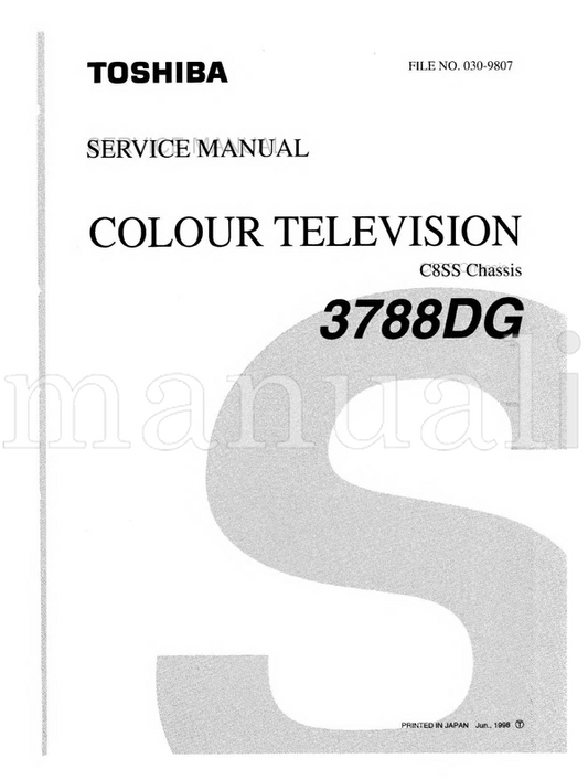 Toshiba 3788DG (71 pages) TV Service Manual