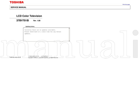 Toshiba 37BV701B (54 pages) TV Service Manual
