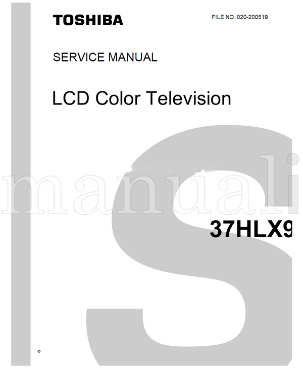 Toshiba 020-200519 (42 pages) TV Service Manual