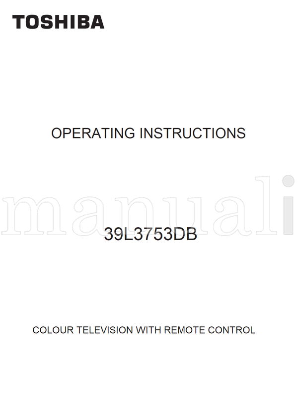 Toshiba 39L3753DB (36 pages) TV Operating Manual