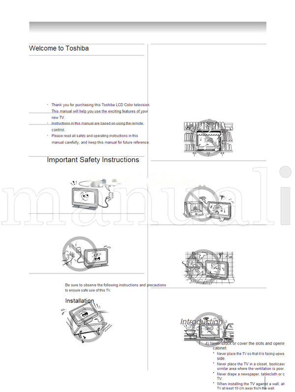 Toshiba 40CV550A (40 pages) TV Operating Manual