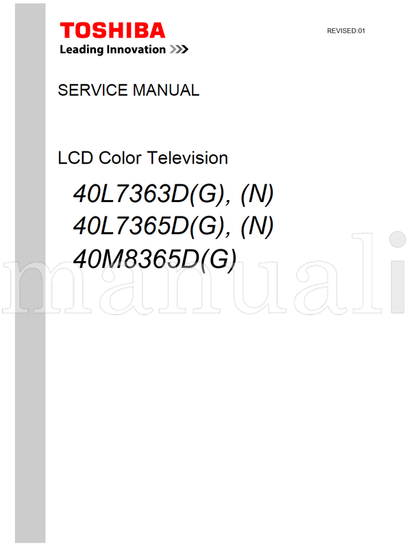 Toshiba 40L7363D (141 pages) TV Service Manual