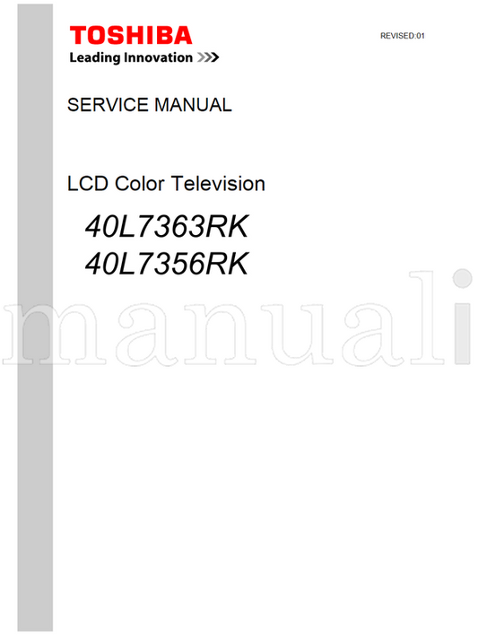 Toshiba 40L7363RK 40L7356RK (141 pages) TV Service Manual