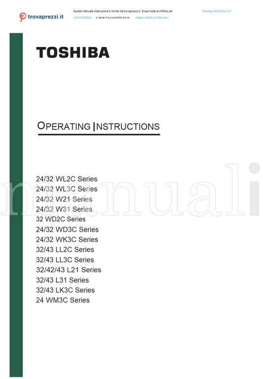 Toshiba LK3C63DA (52 pages) TV Operating Manual