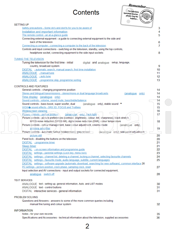 Toshiba 42WLT58 (36 pages) TV Operating Manual