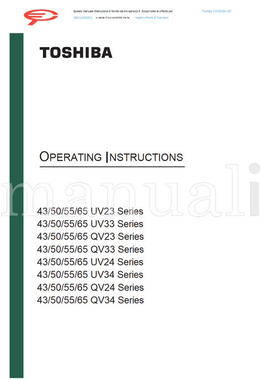 Toshiba UV2363DA (42 pages) TV Operating Manual