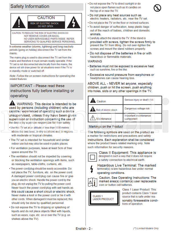 Toshiba UV2363DA (42 pages) TV Operating Manual