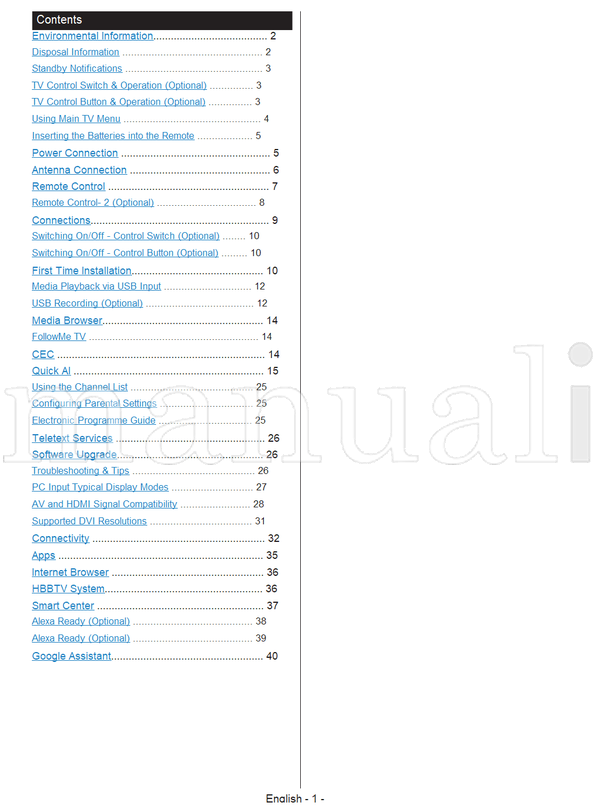 Toshiba 43 UL2B Series (42 pages) TV Operating Manual