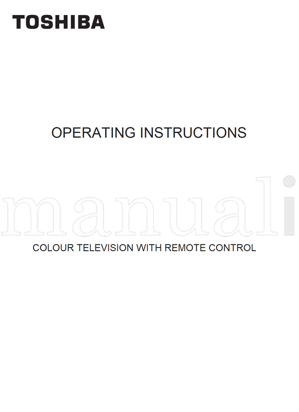Toshiba 43L3663DG (34 pages) TV Operating Manual