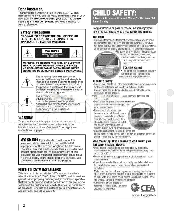 Toshiba 55UX600U (101 pages) TV Operating Manual