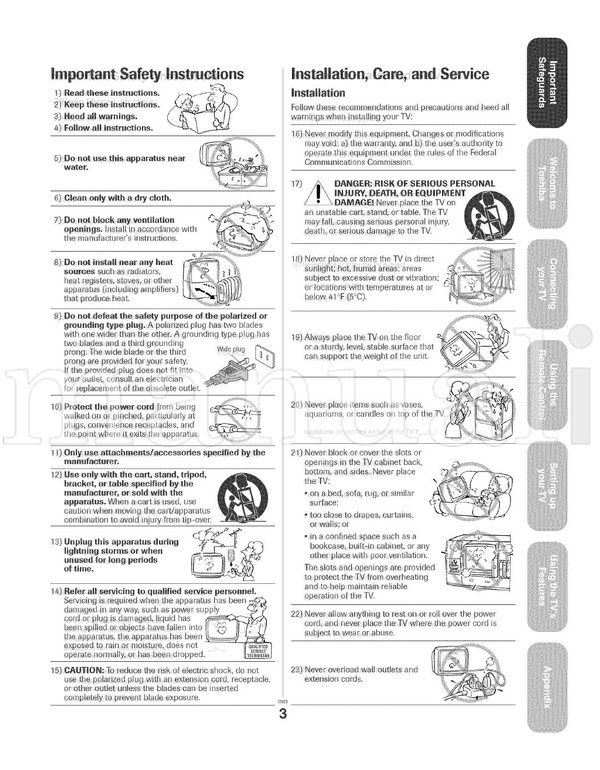 Toshiba ColorStream 27A14 (32 pages) TV Operating Manual