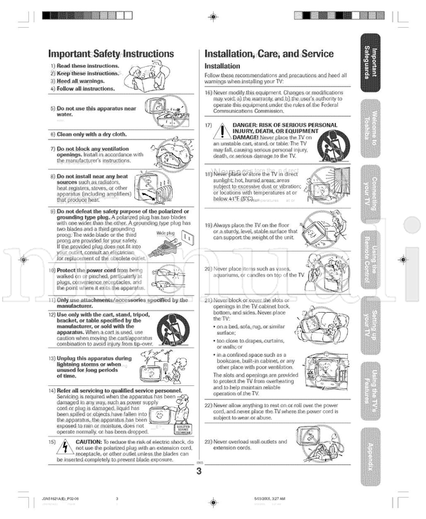 Toshiba COLORSTREAM 32A35 (36 pages) TV Operating Manual