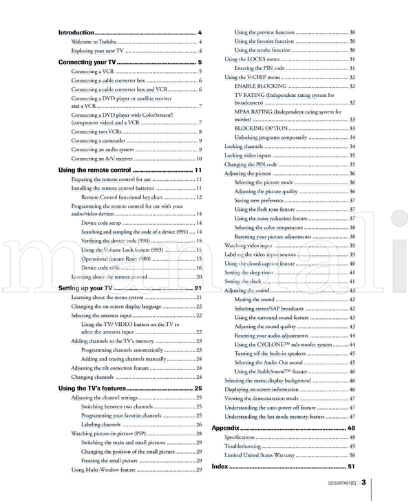 Toshiba ColorStream 32AFX61 (53 pages) TV Operating Manual