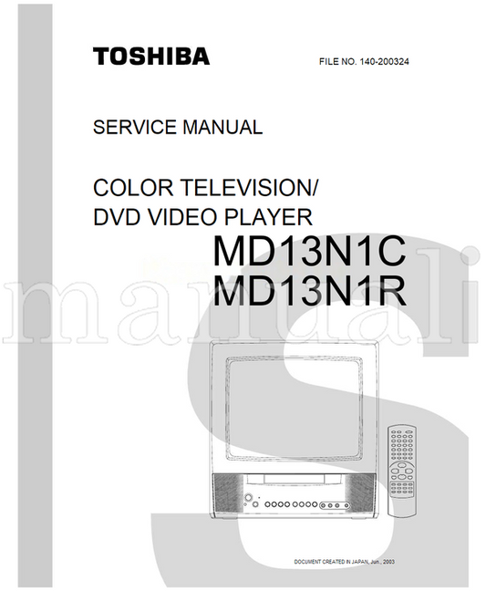 Toshiba MD13N1C MD13N1R (73 pages) TV/DVD Combo Service Manual