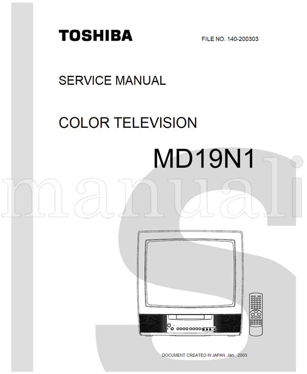 Toshiba MD19N1 (67 pages) TV/DVD Combo Service Manual