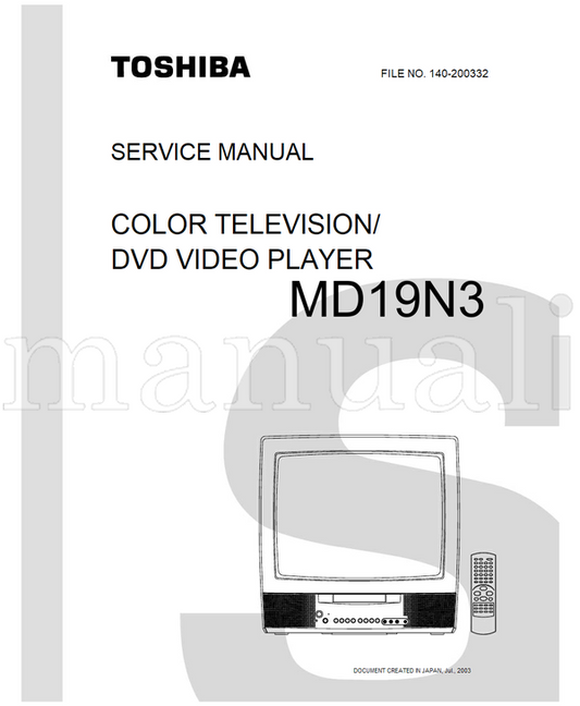 Toshiba MD19N3 (68 pages) TV/DVD Combo Service Manual