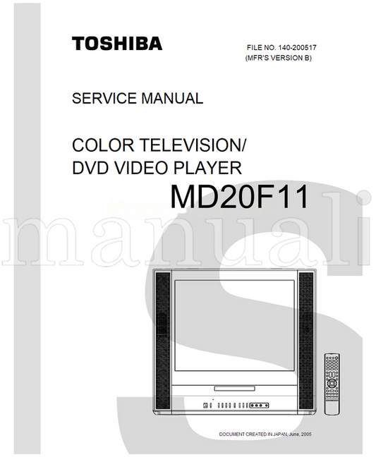 Toshiba MD20F11 (70 pages) TV/DVD Combo Service Manual