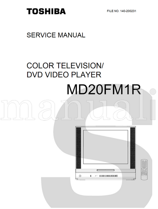 Toshiba MD20FM1R (66 pages) TV/DVD Combo Service Manual