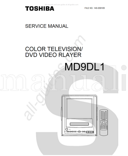 Toshiba MD9DL1 (60 pages) TV/DVD Combo Service Manual