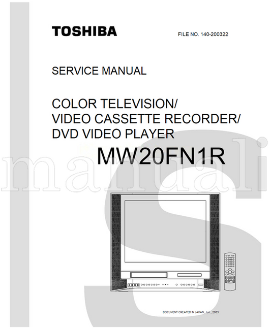 Toshiba MW20FN1R (102 pages) TV/DVD Combo Service Manual